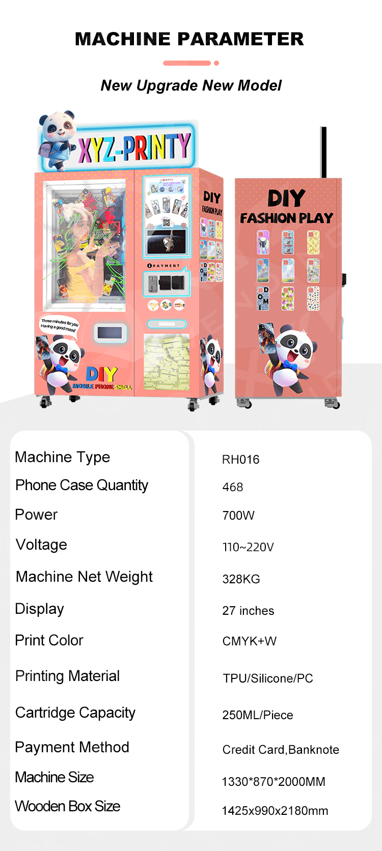 Custom Phone Case Automatic Printer Vending Machine Self-service Phone Case Vending Machine With Credit Card Payment System