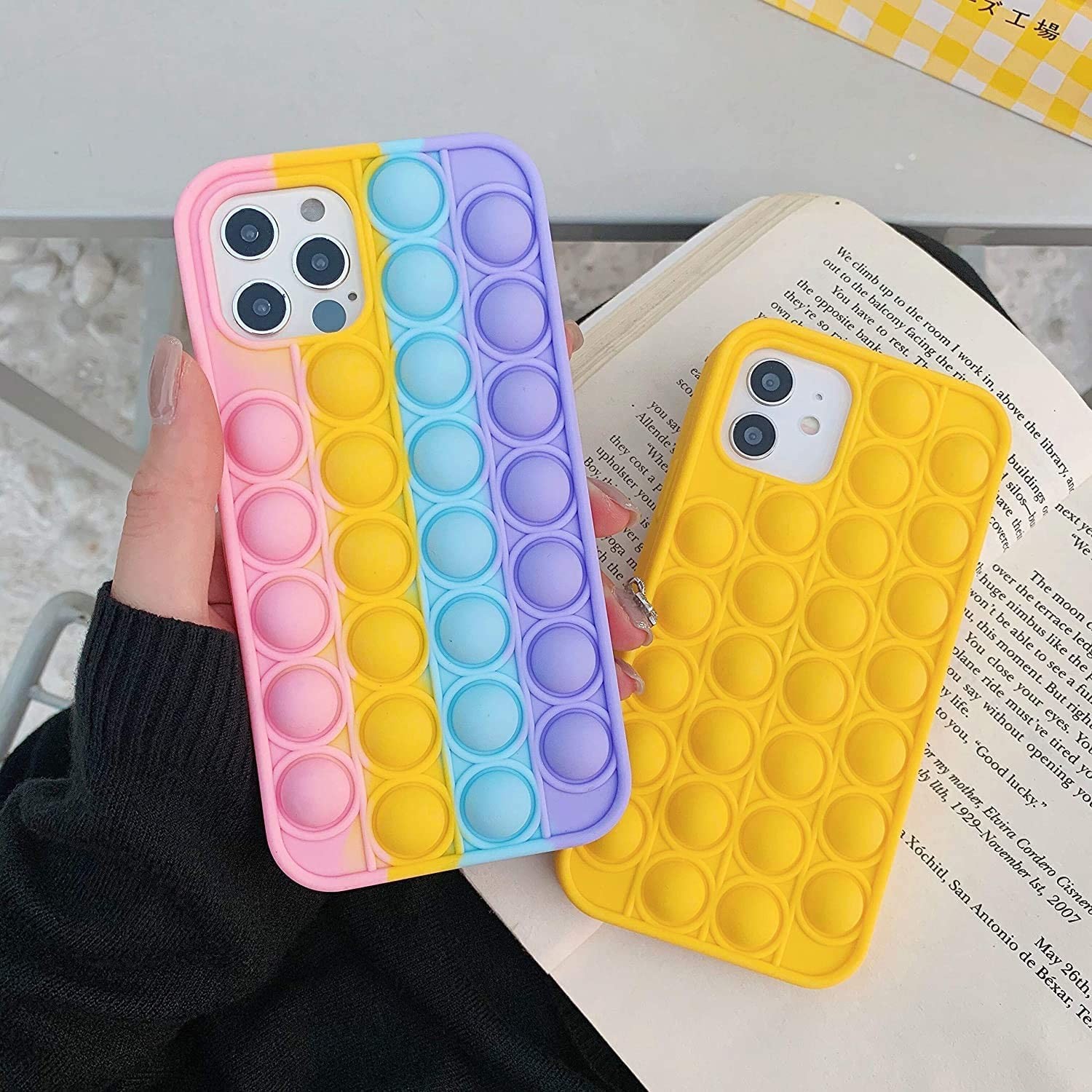 Anti Fall Designer Cell Phone Cases TPU Push Popit Mobile Cases