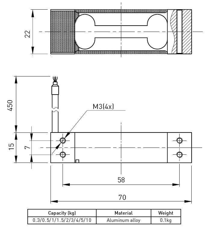 Weighing Scale Beam Force Sensor Load Cell Sensor Of Aluminum Alloy