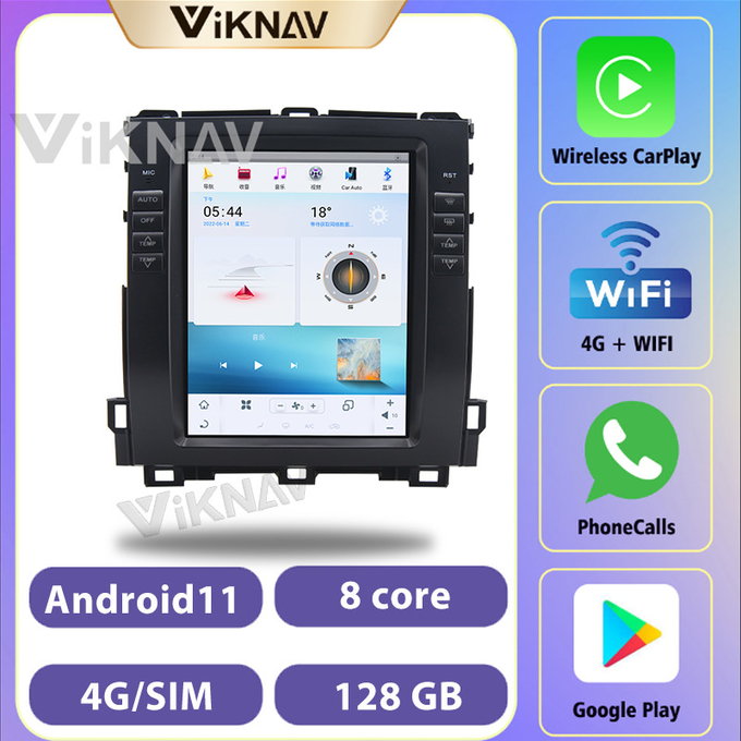 10.4 Inch Android Auto Stereo For 2002-2009 Toyota Prado Navigation GPS Multimedia DVD Player Wireless Carplay Wifi