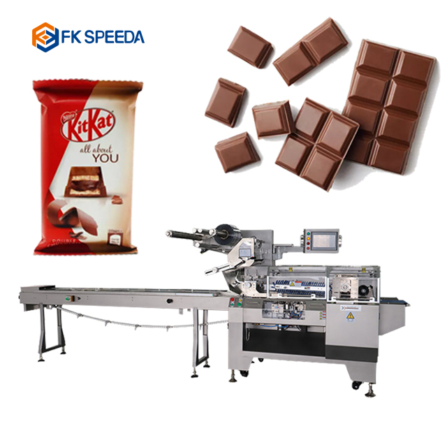 Full Automatic Flow Pack Machine for Filling Upper Film Reel and Cartoning Chocolate Bars