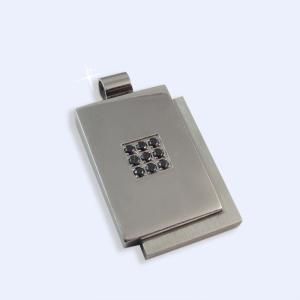 China 316L Stainless Steel Rectangle Square Shaped Necklace Pendant LPS0086 wholesale