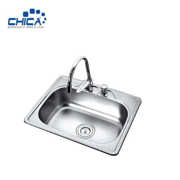 Topmount Kitchen Sink SUS304 Stainless Steel Kitchen Sink Single Bowl Kitchen