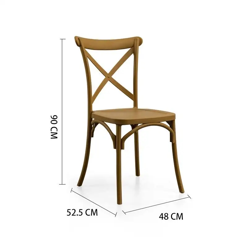 Hotel Wedding Event PP Pink Plastic Dining Chairs Stackable Customized X Cross Back