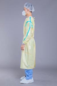 China EO Disinfecting Washable Yellow Stripe Reusable Isolation Gown wholesale