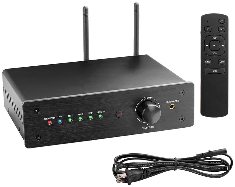 Multi Room Audio Streamer Amplifier Hi Fi Audio Streaming Integrated 2.1 Channel Amp For Home Speakers