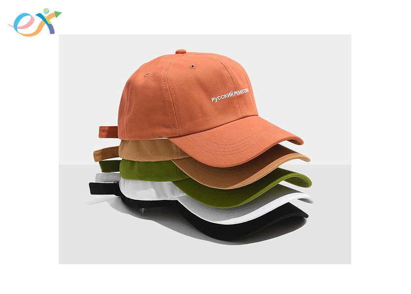 100% Cotton Polyester Fabric Pure Color Sport Baseball Caps With M Letter