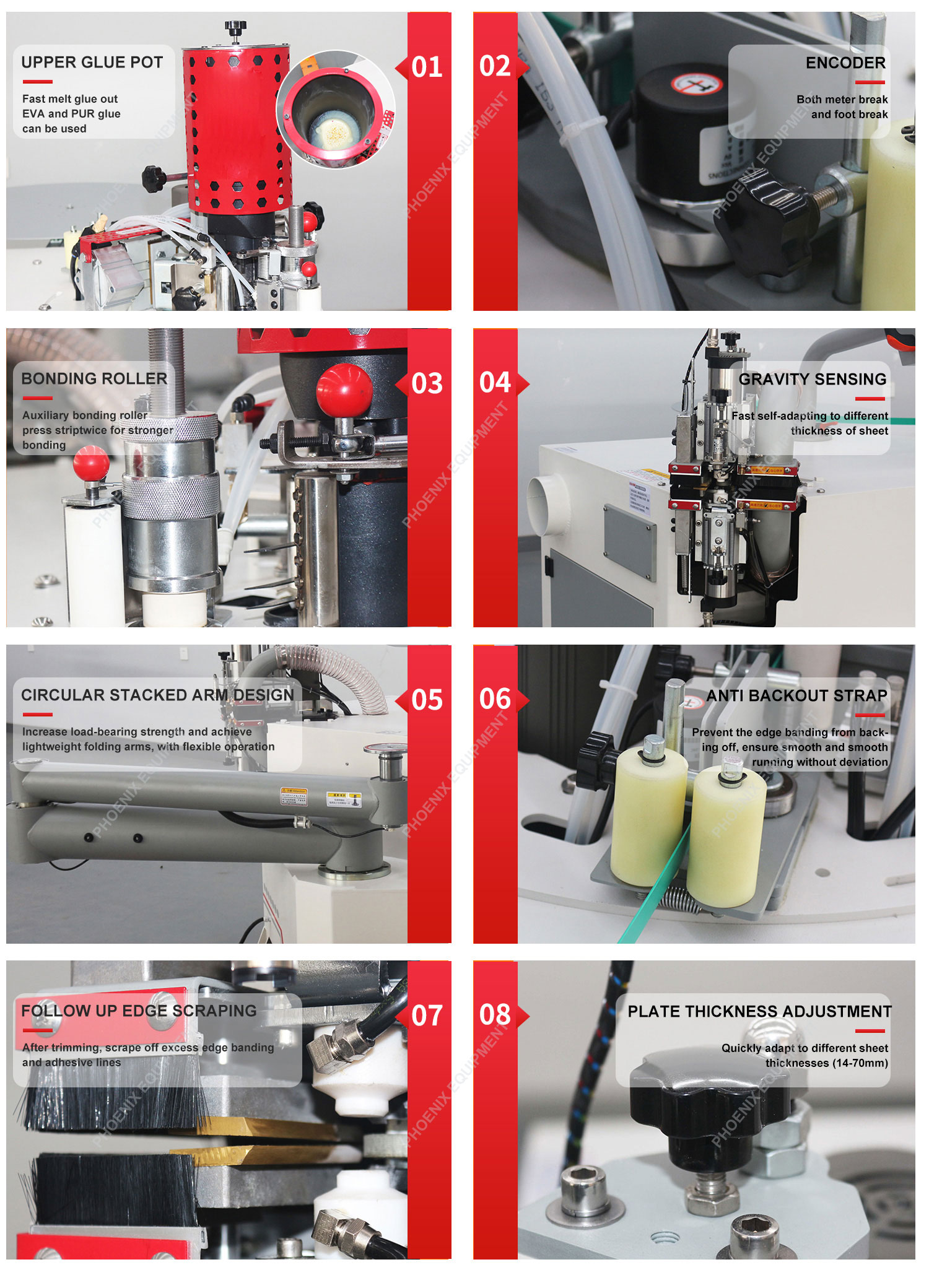 Flexible Folding Arm Edge Bander Machine for PUR/EVA Material Production Efficiency