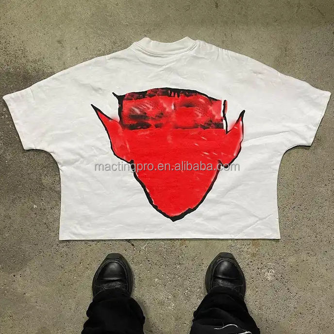 Short Sleeve Customized Heavyweight Screen Printing Cotton Men's Tee for Streetwear