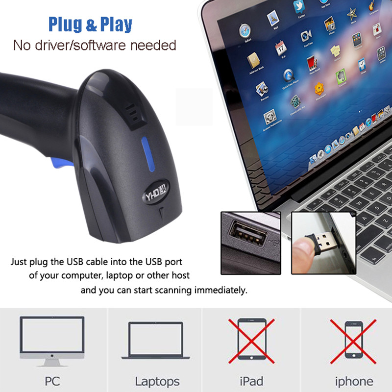 Desktop Barcode Image Scanner 1D 2D Hands Free For Inventary Store Supermarket