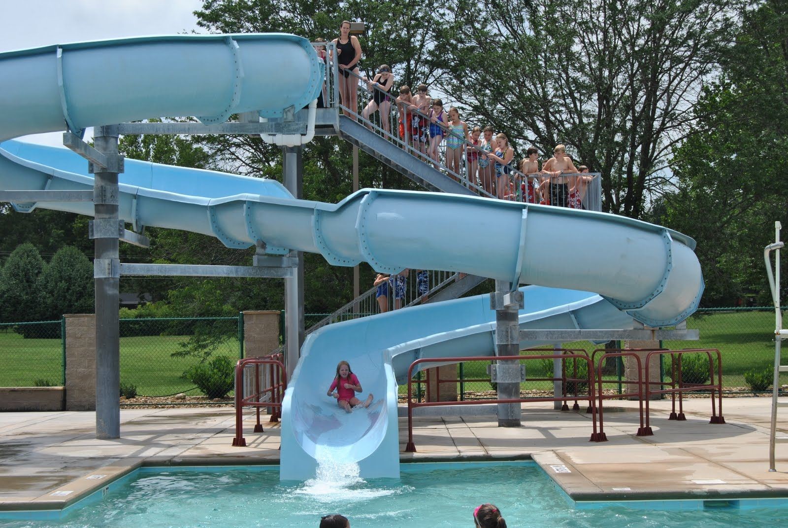 Commercial Swimming Water Play Game Equipment Slide Outdoor Pool Fiberglass For Children