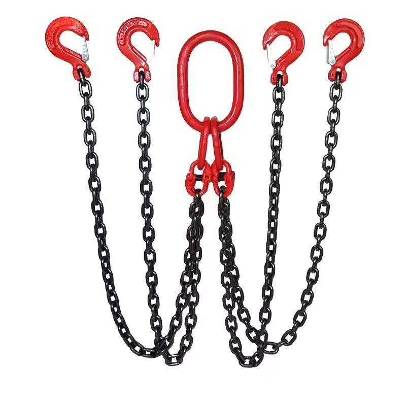High Strength G80 Alloy Steel Four Legs Chain Sling with Hook Standard Structure