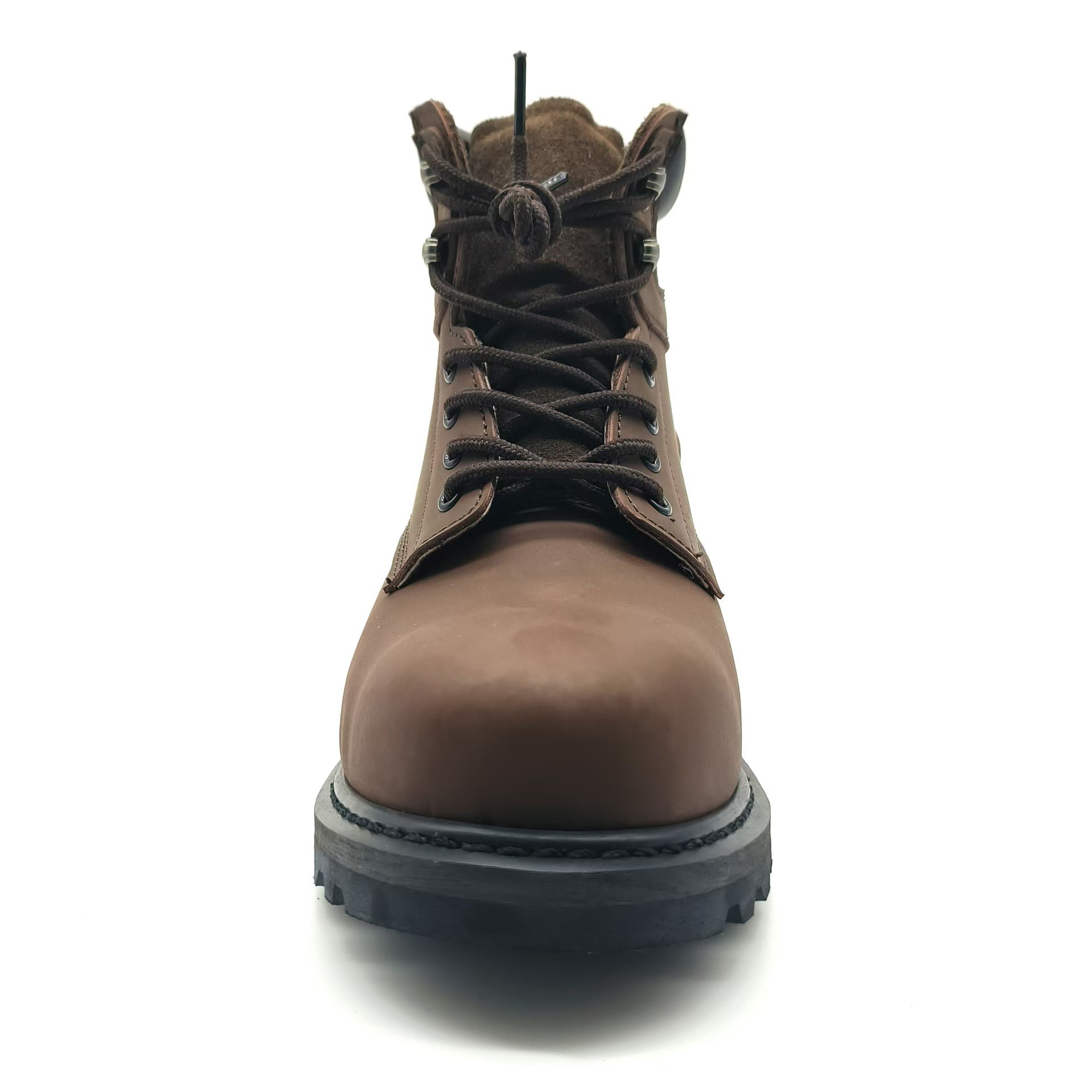 Brown Genuine Leather Martin Boots Mid Top Goodyear Welt Boots Casual