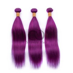 China Purple Straight Remy Human Hair Bundles Sew In Weave Bundles Brazilian Bundle Deals wholesale