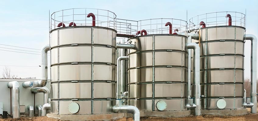 Stainless steel silos