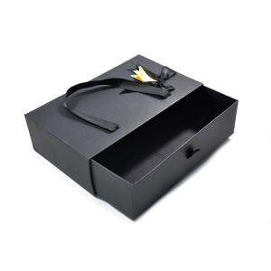 China Black Kraft Paper Gift Box Candy Cookie Cloth T Shirt Scarf Pack Boxes With Ribbons wholesale