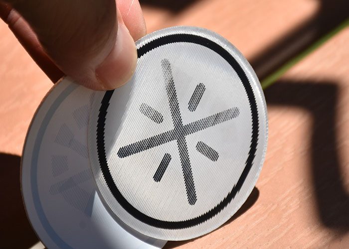 Silicone Rubber Backing, Printed With A Black Reflective Logo,For Clothing