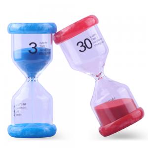 China Colorful Plastic Sand Timer Clock 2 3 5 10 15 30 Min Kids Game Hourglass wholesale
