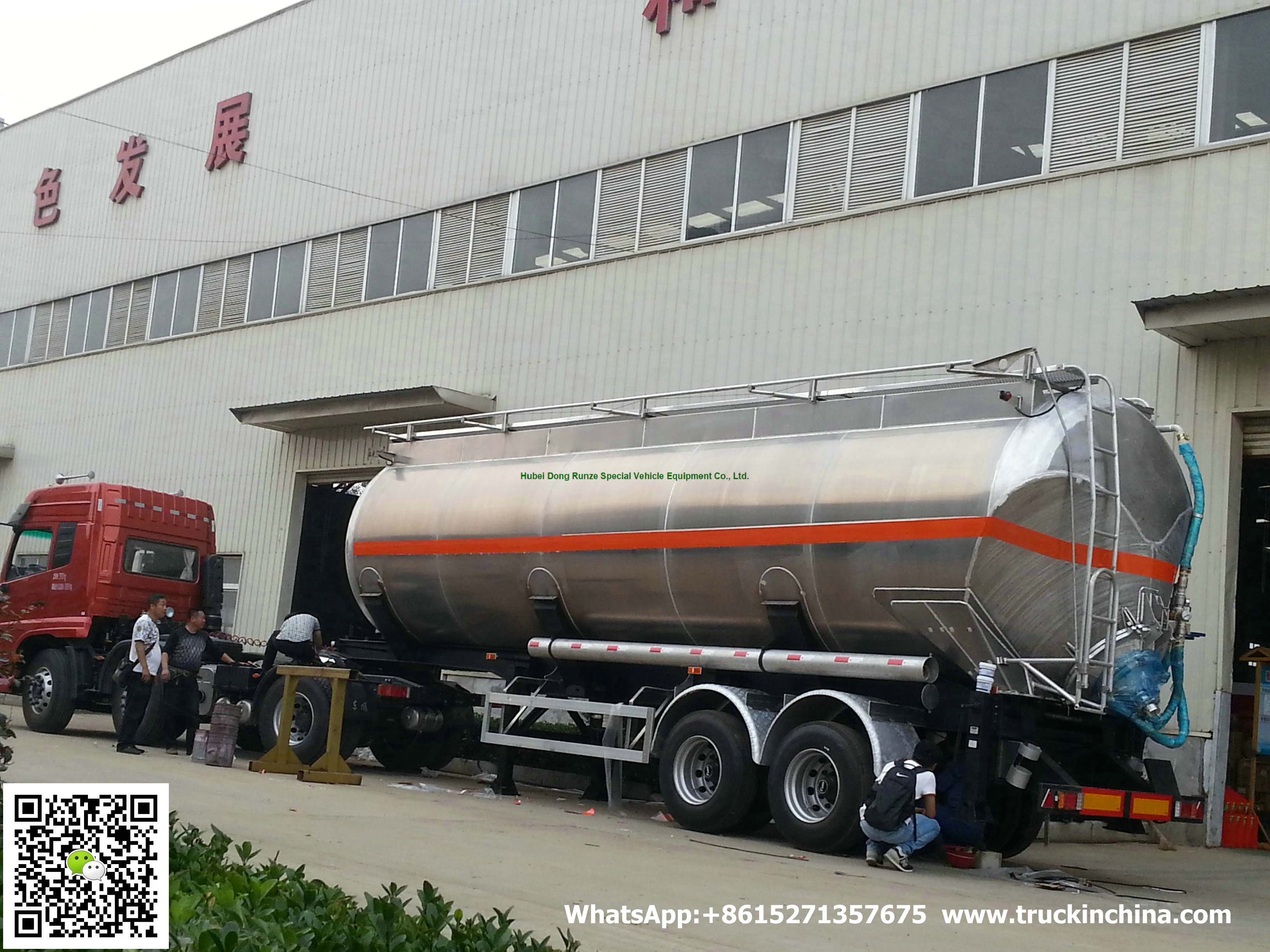 Aluminum Alloy Wheat Flour Bulk Tanker with Tipping Hydraulic Cylinder (6000USG-10000USG ）whApp:+8615271357675