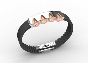 China Top Quality Europe Fashion Stainless Steel Genuine Leather Silicone Bangle Bracelet ADB77 wholesale