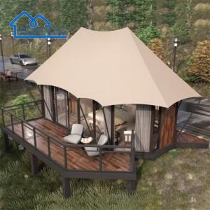 China Waterproof Resort Steel Frame Tent Family Safari Hotel Lodge Tent With Bathroom wholesale