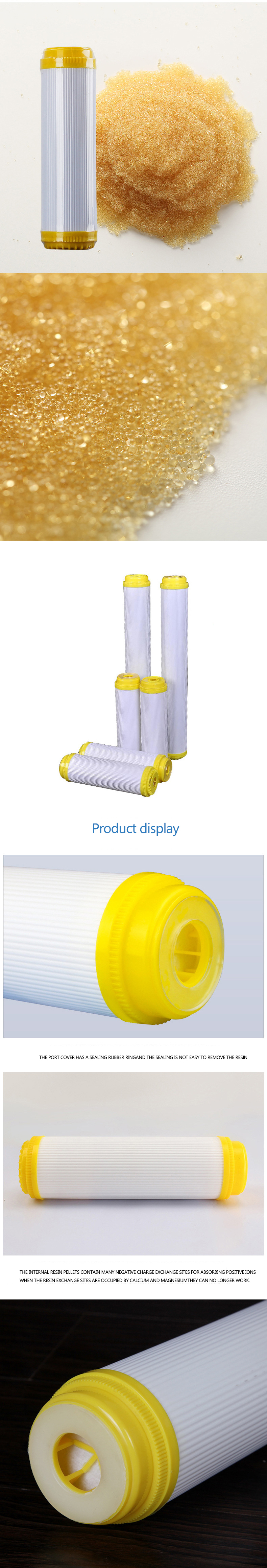 Household Pre-Filtration 20 Inch Ion Exchange Resin Filter Cartridge for Softening Water