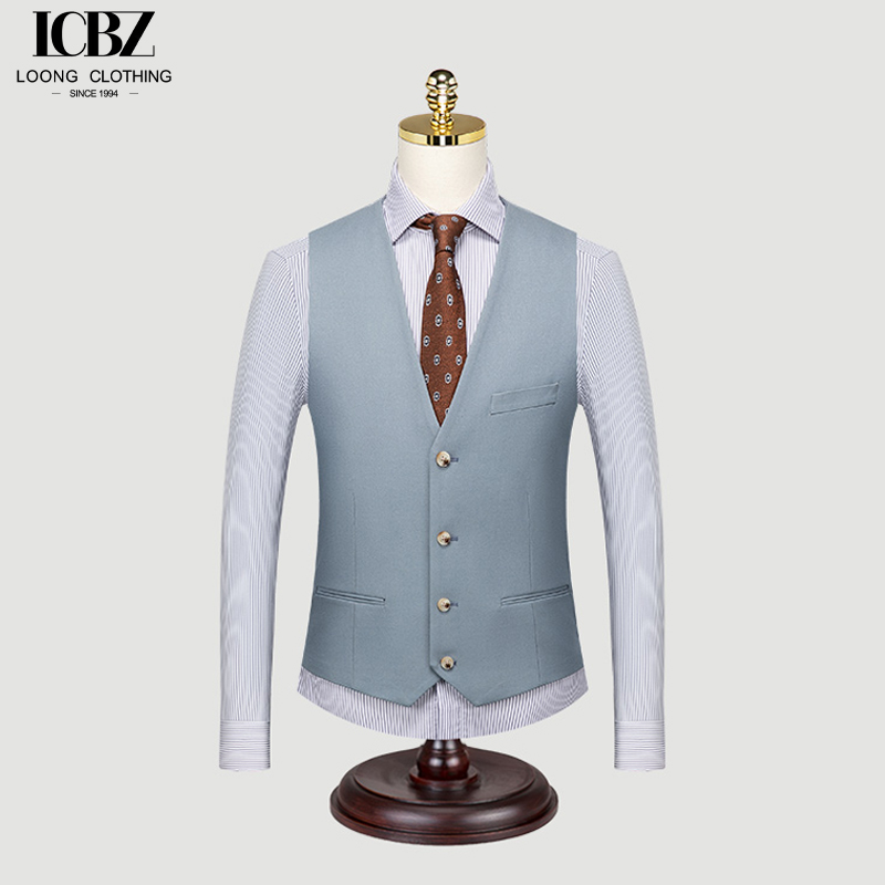 Men's Suit Vest in Solid Color for Autumn Workwear Groomsmen's Group Brother's Outfit