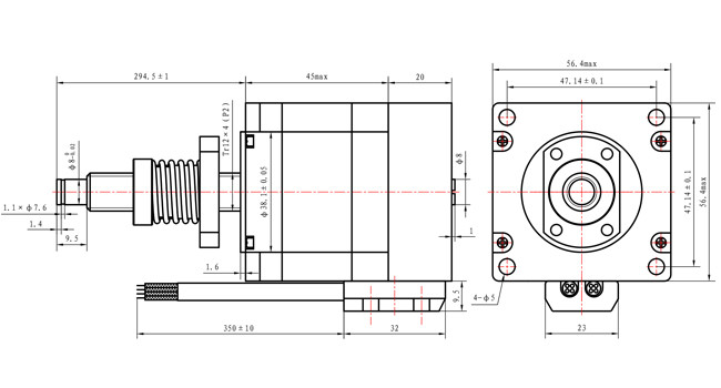NEMA 23 Lead Screw Captive Stepper Motor With Encoder 2.0A