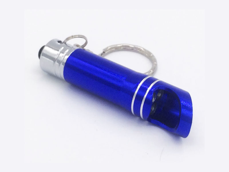 Personalized Anodized Aluminum LED Light Keychain Beer Bottle Opener, Laser Engrave Logo, Cheap Key Ring