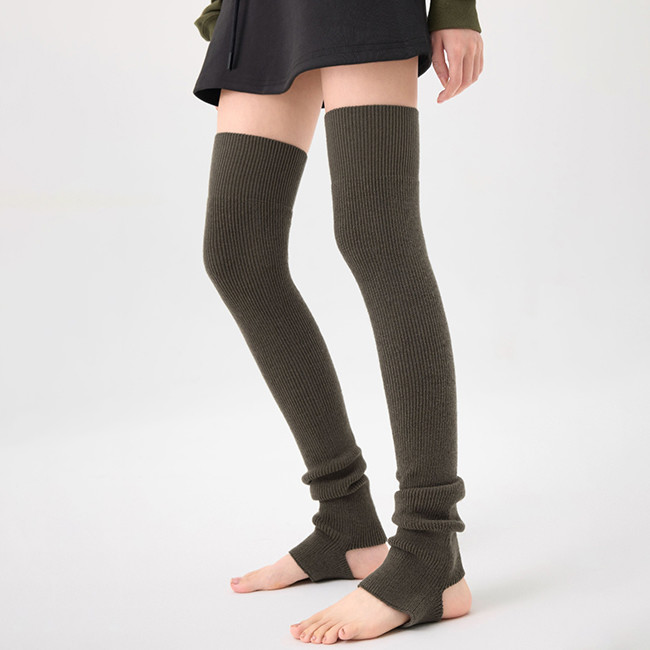 Women Ribbed Over Knee High Socks Leg Warmers Toeless Yoga Ballet Dance Leg Warmers