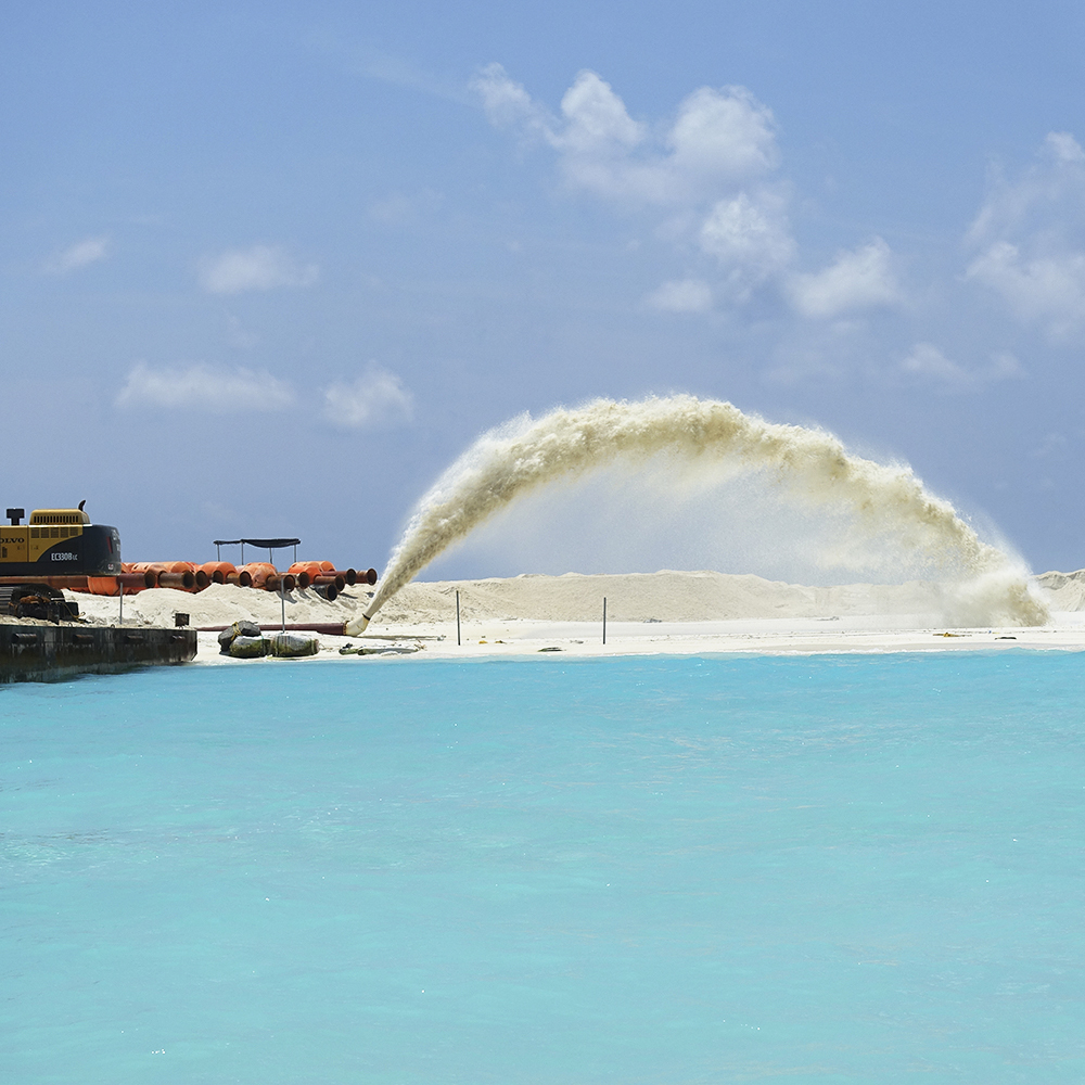 Dredger working at site
