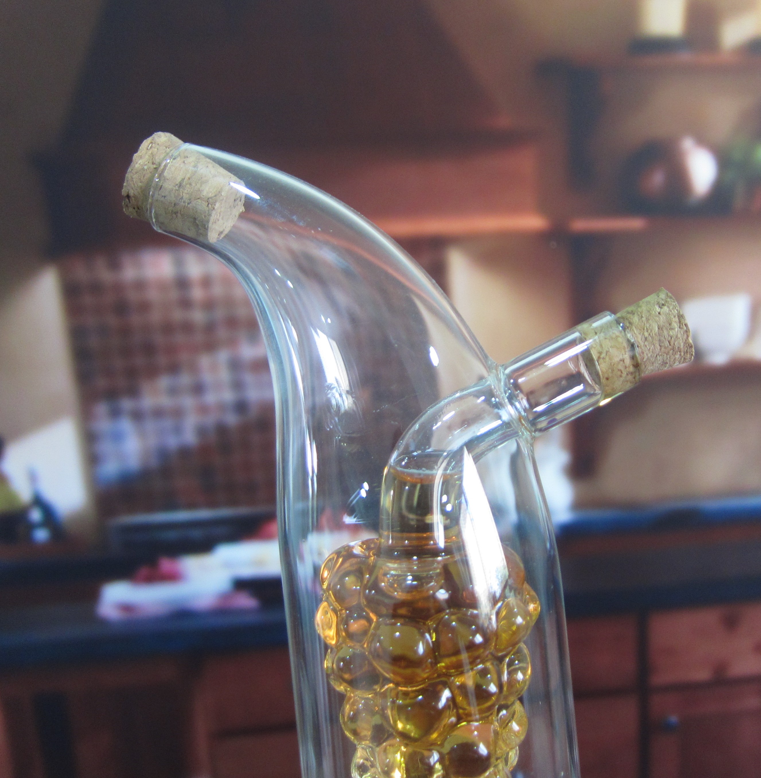 Double Layer Grape Shape Glass Canister With Lid For Oil