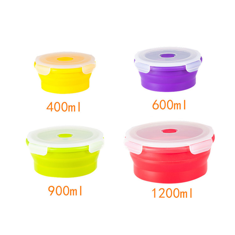 800ml 1200ml Silicone Lunch Containers Collapsible Silicone Lunch Box
