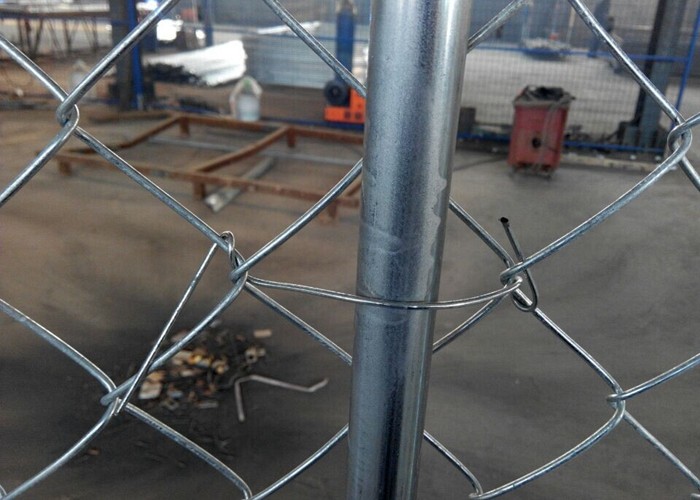 Hot Dipped Galvanized Portable Chain Link Fence Panels 60X50mm Mesh Size