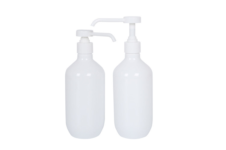 White Empty PET 16oz Shampoo Hair Pump Bottle Hand Sanitizer Pump Bottle Long Nozzle