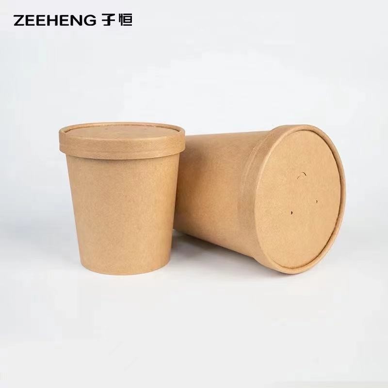 Smell Less Paper Biodegradable Soup Cups 26oz With Lids