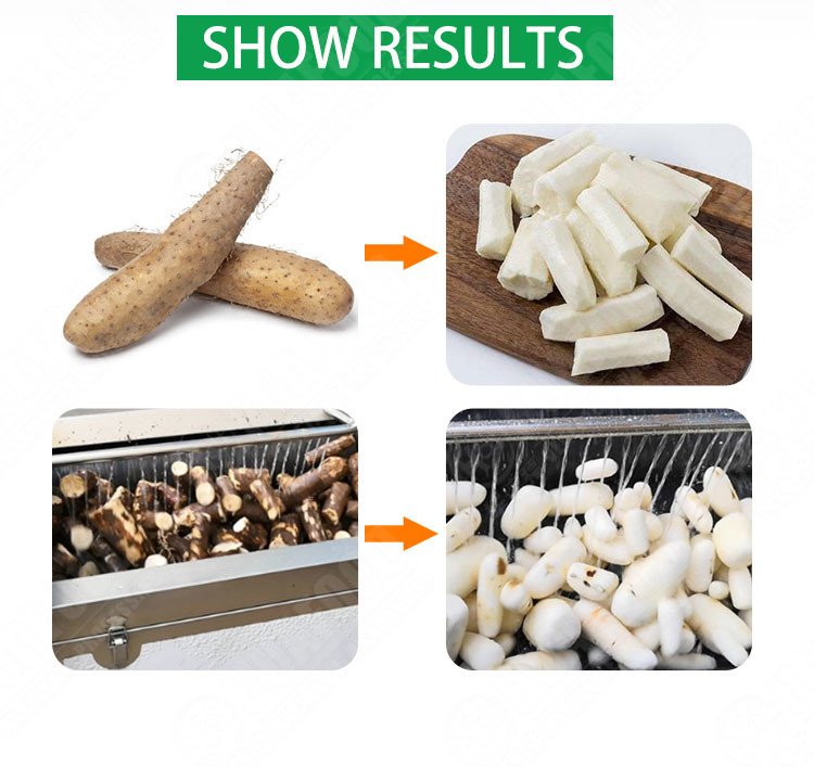 Brush Emery Cassava Peeler Machine 300kgs/H Bulb Vegetables