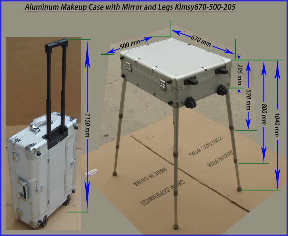 Portable Vanity/dressing Desk Case with Lighted Mirror KLCBY560-215-660