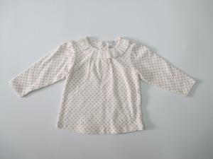 China All Over Print long sleeve baby girl shirt Embroidery Fabric Ruffle Neck wholesale