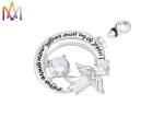 14.5G Moon Shaped Cremation Engraved Necklace Charms