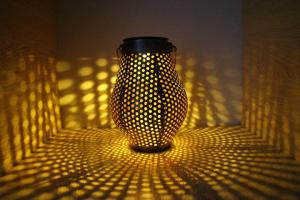 China Iron Hollow 12.5x17cm LED Solar Hanging Lights wholesale