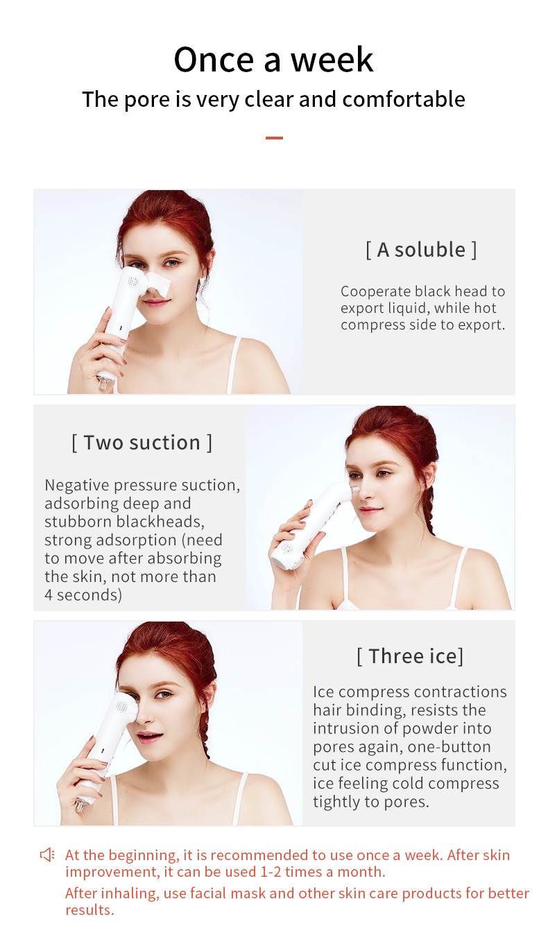 Heat Cold Compress 1200mah Electronic Vacuum Blackhead Remover