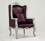 Fabric Fiberglass Hotel Lobby Sofa Chair Vintage Antique Silver King Throne