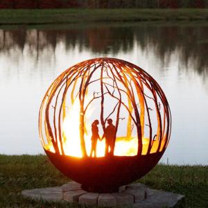 China OEM Wood Burning Corten Steel Fire Globe Winter Sphere Shaped Fire Pit wholesale