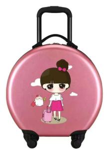 China Custom Design Cute Children Luggage ABS+PC Kids Suitcases 18 Inch Ride Carry On Trolley Travel Bags For Kids wholesale