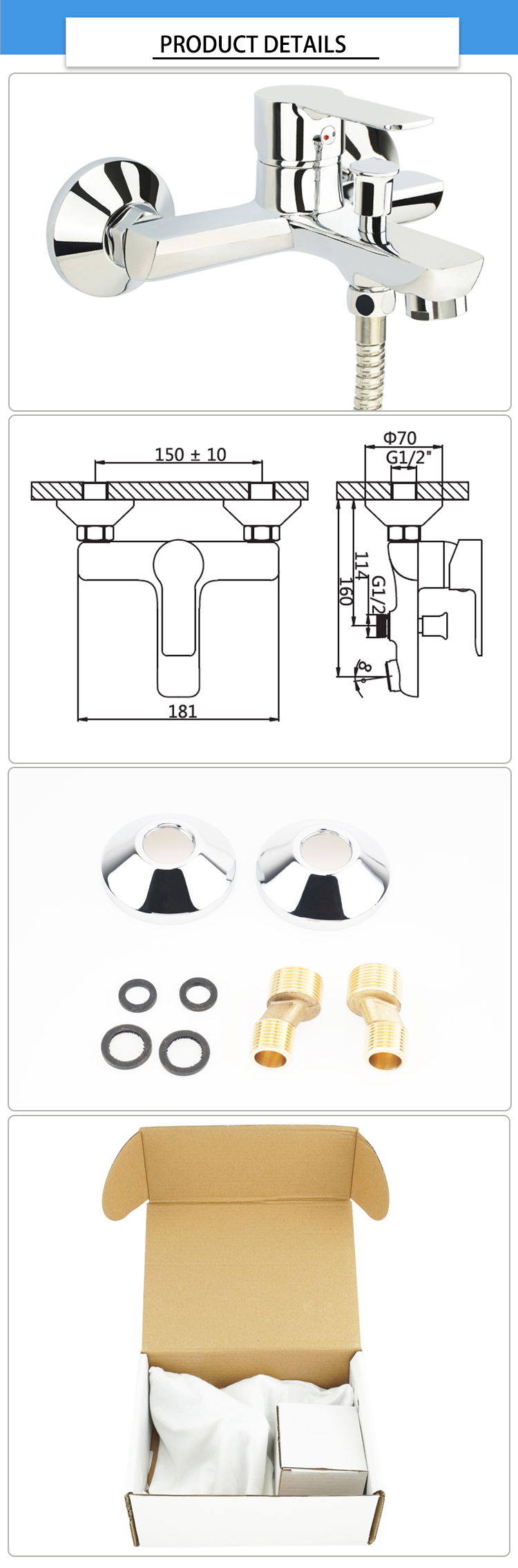 500000 Cycles Bath Shower Mixer Faucet With Shower Head
