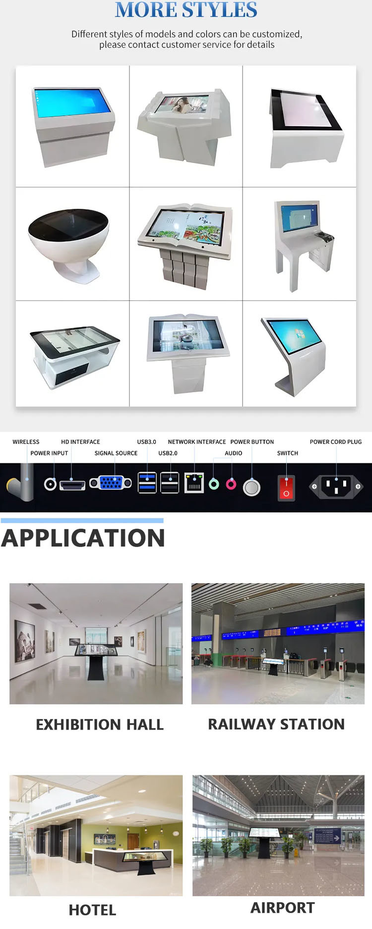45 inch Indoor Advertising Floor Standing Kiosk LCD Display Screen