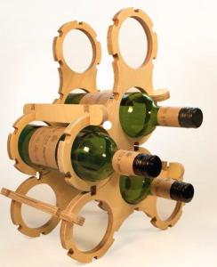 China Retail Store Bamboo Display Unit 6 Bottle Tabletop Wine Bottle Storage Rack wholesale