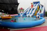 Boonie Bear Commercial Inflatable Water Park , Blow Up Water Playground