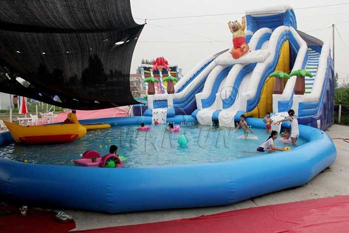 Boonie Bear Commercial Inflatable Water Park , Blow Up Water Playground